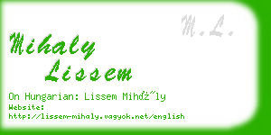 mihaly lissem business card